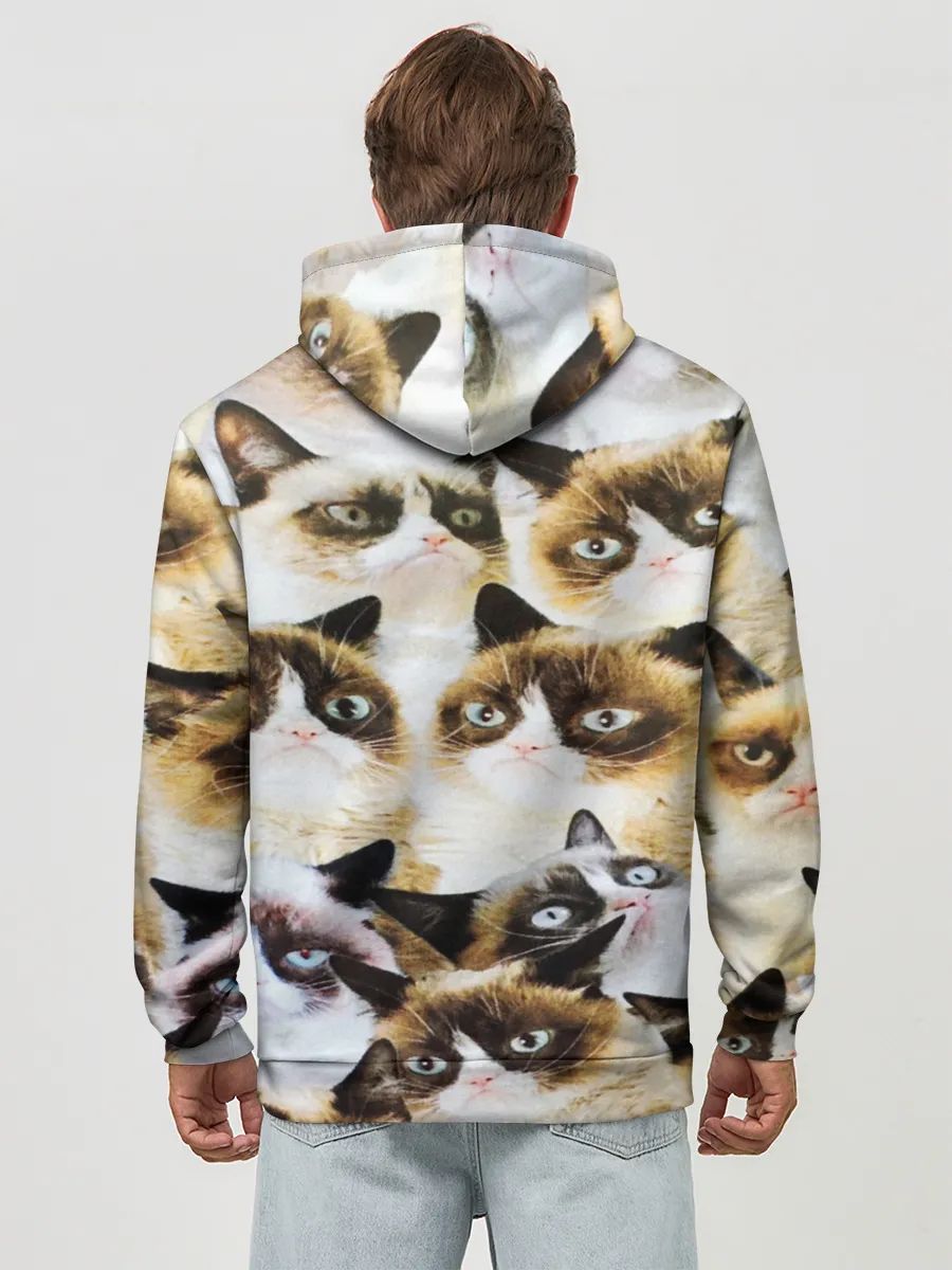 Худи мужской база хлопок / КОТ МЕМ