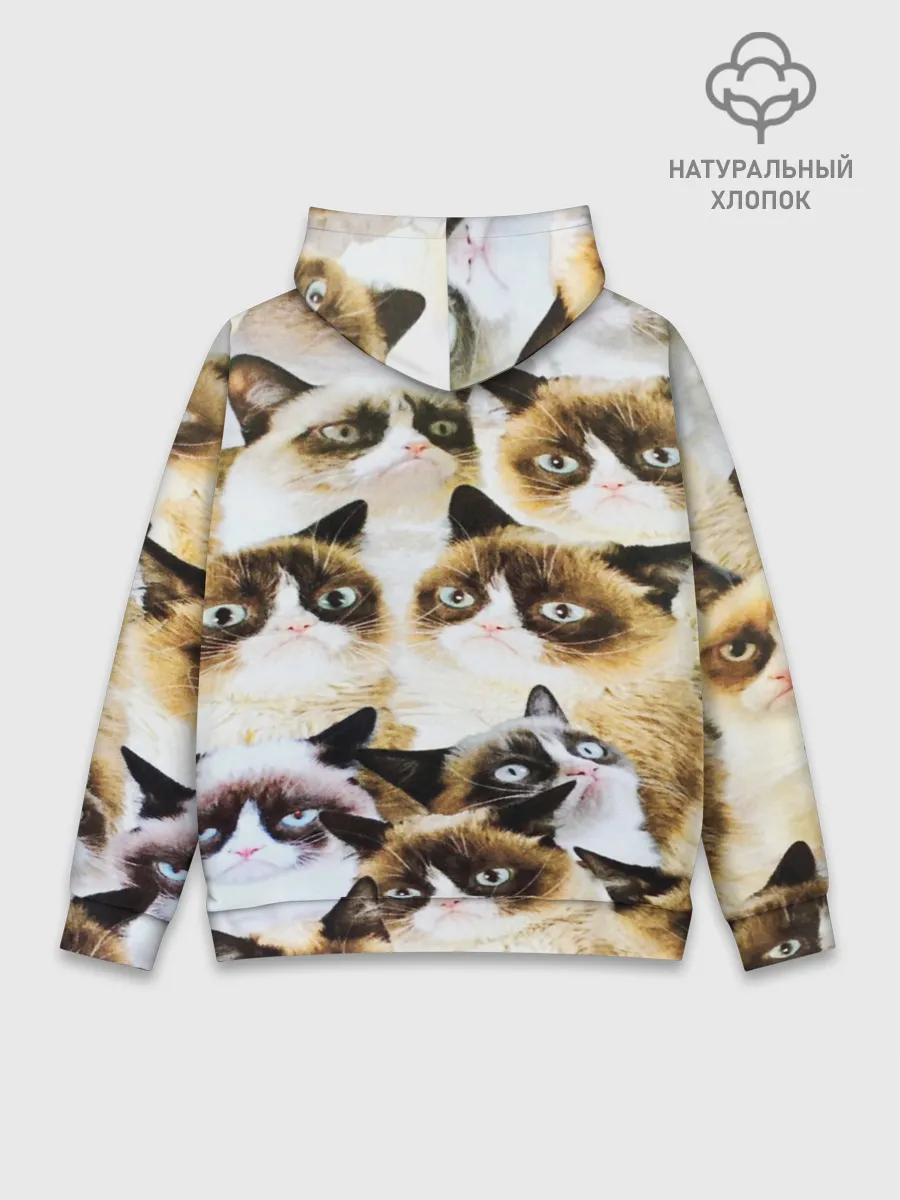 Худи мужской база хлопок / КОТ МЕМ