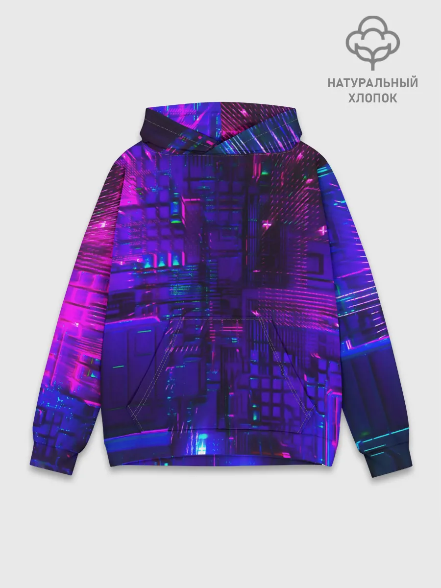 Худи мужской база хлопок / NEON CUBES