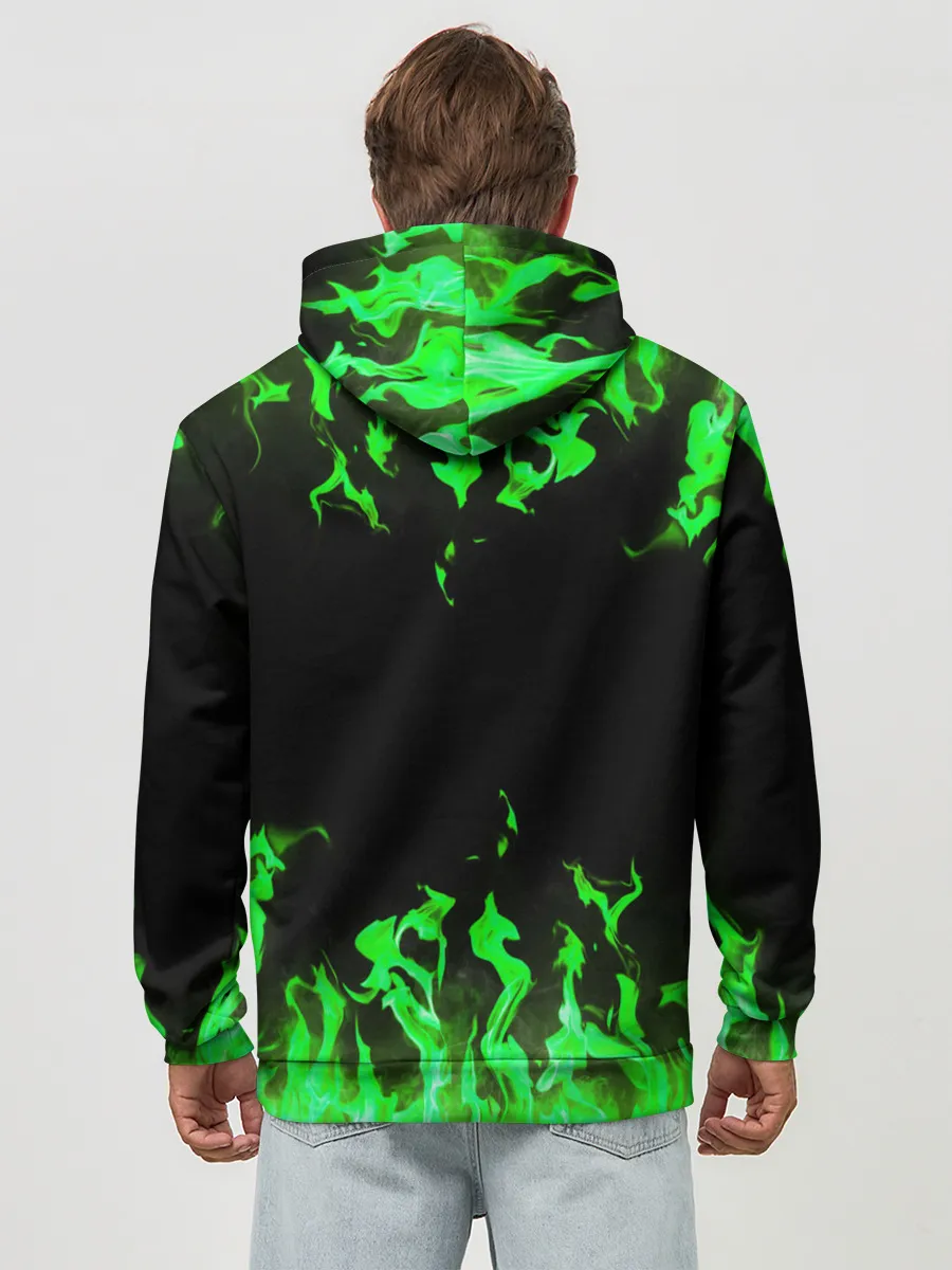 Худи мужской база хлопок / GREEN FIRE | ОГОНЬ