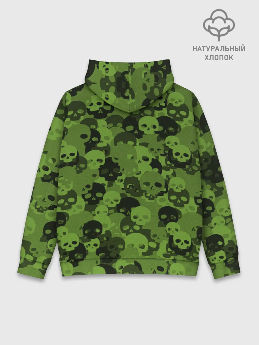 Худи мужской база хлопок / Камуфляж Черепа | Текстура