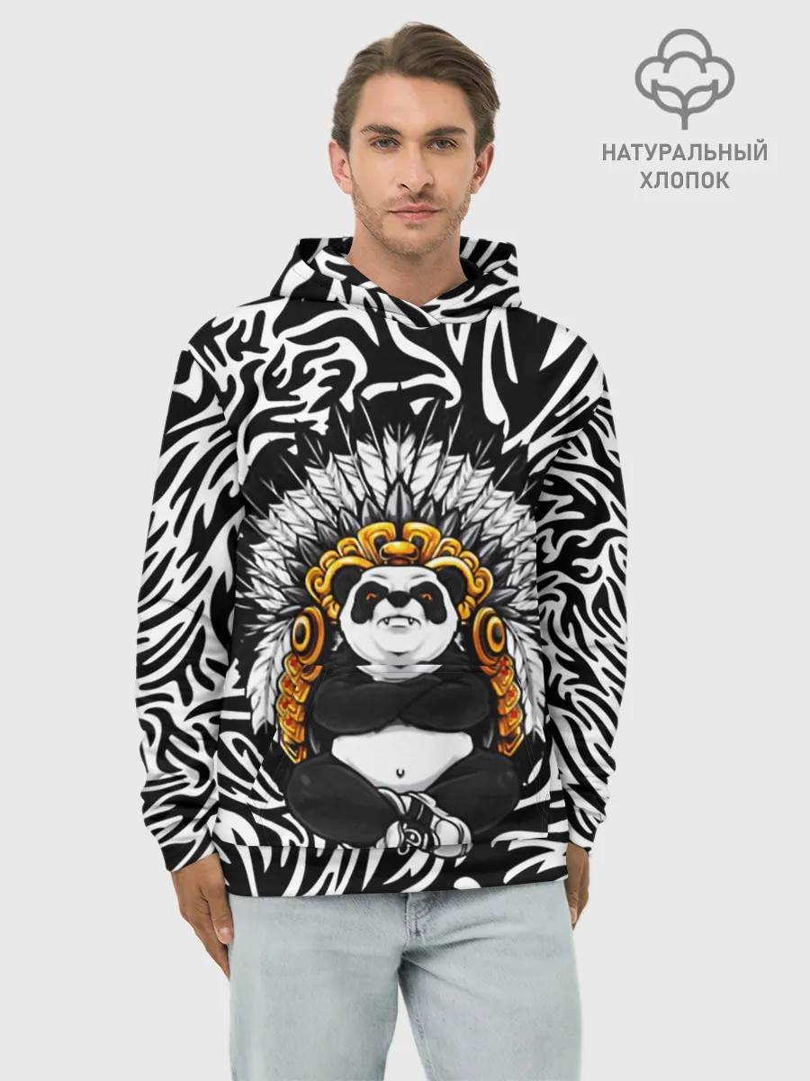 Худи мужской база хлопок / Мудрая Панда