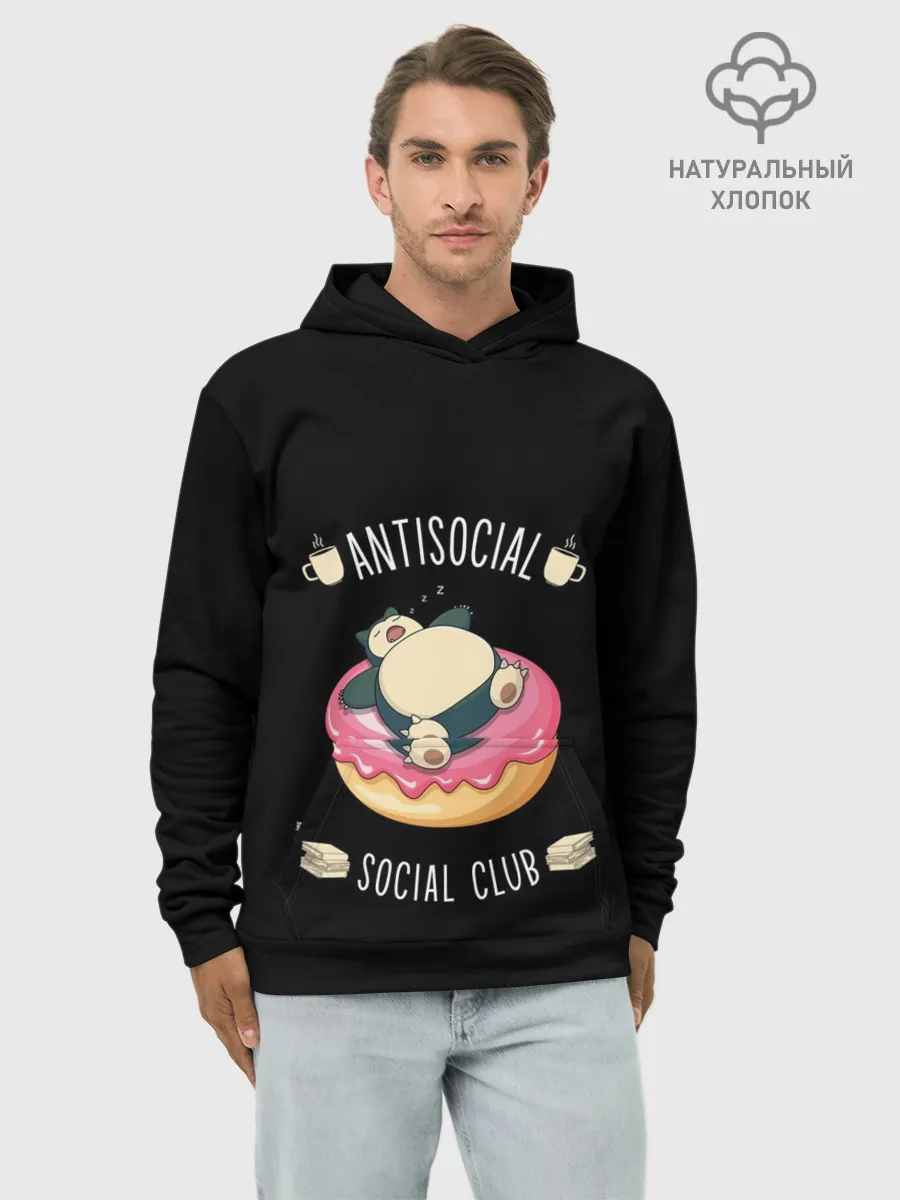 Худи мужской база хлопок / Pokemon. Snorlax