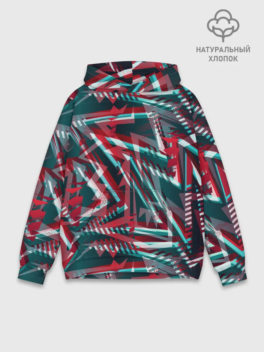 Худи мужской база хлопок / Glitch микс