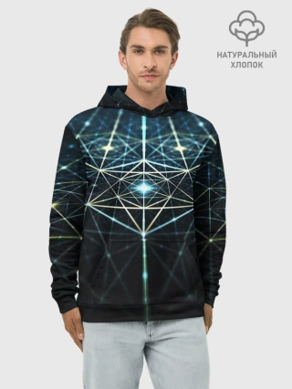 Худи мужской база хлопок / CYBERWORLD ABSTRACT
