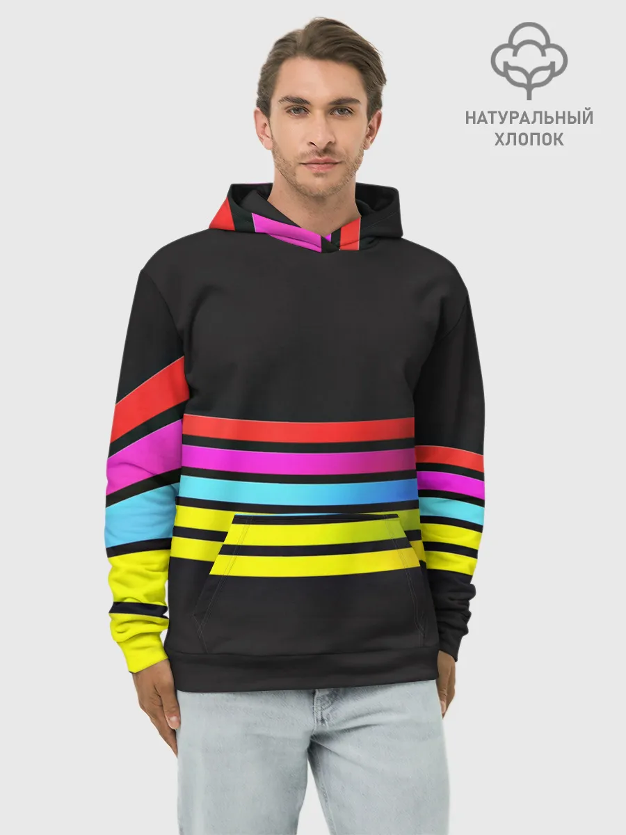 Худи мужской база хлопок / NEON GEOMETRY