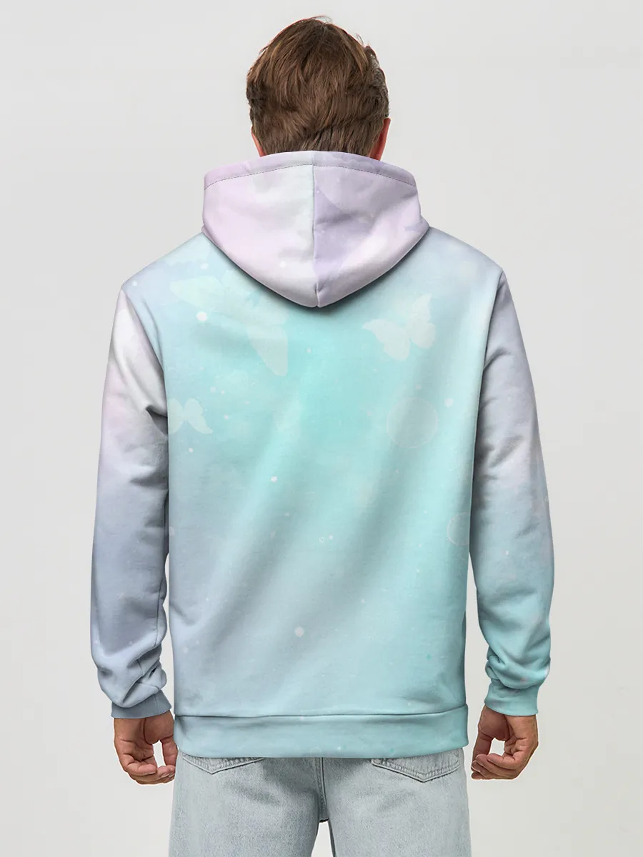 Худи мужской база хлопок / Хвост Феи радужный фон