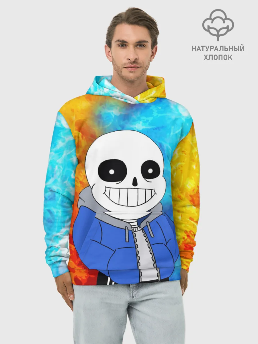 Худи мужской база хлопок / Sans | Огни