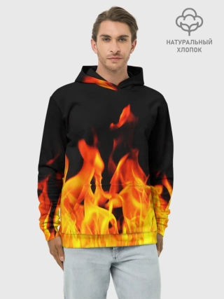 Худи мужской база хлопок / ОГНЕННЫЙ