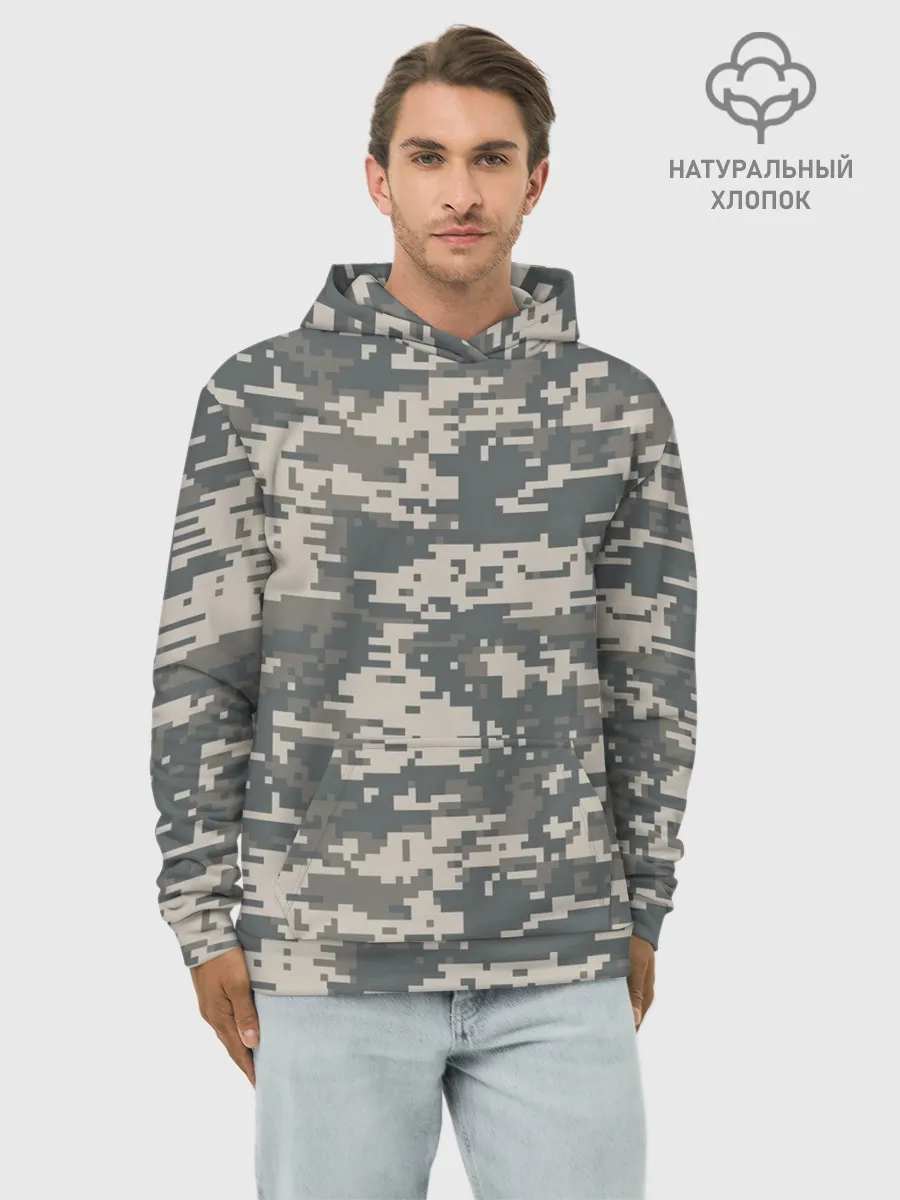 Худи мужской база хлопок / Цифровой камуфляж
