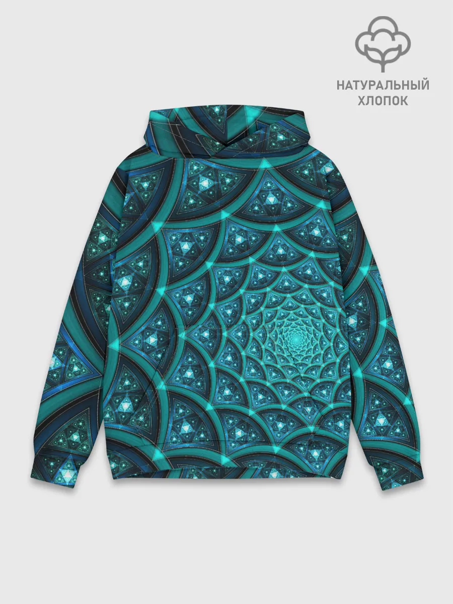 Худи мужской база хлопок / Асимметрия узор круги фигуры