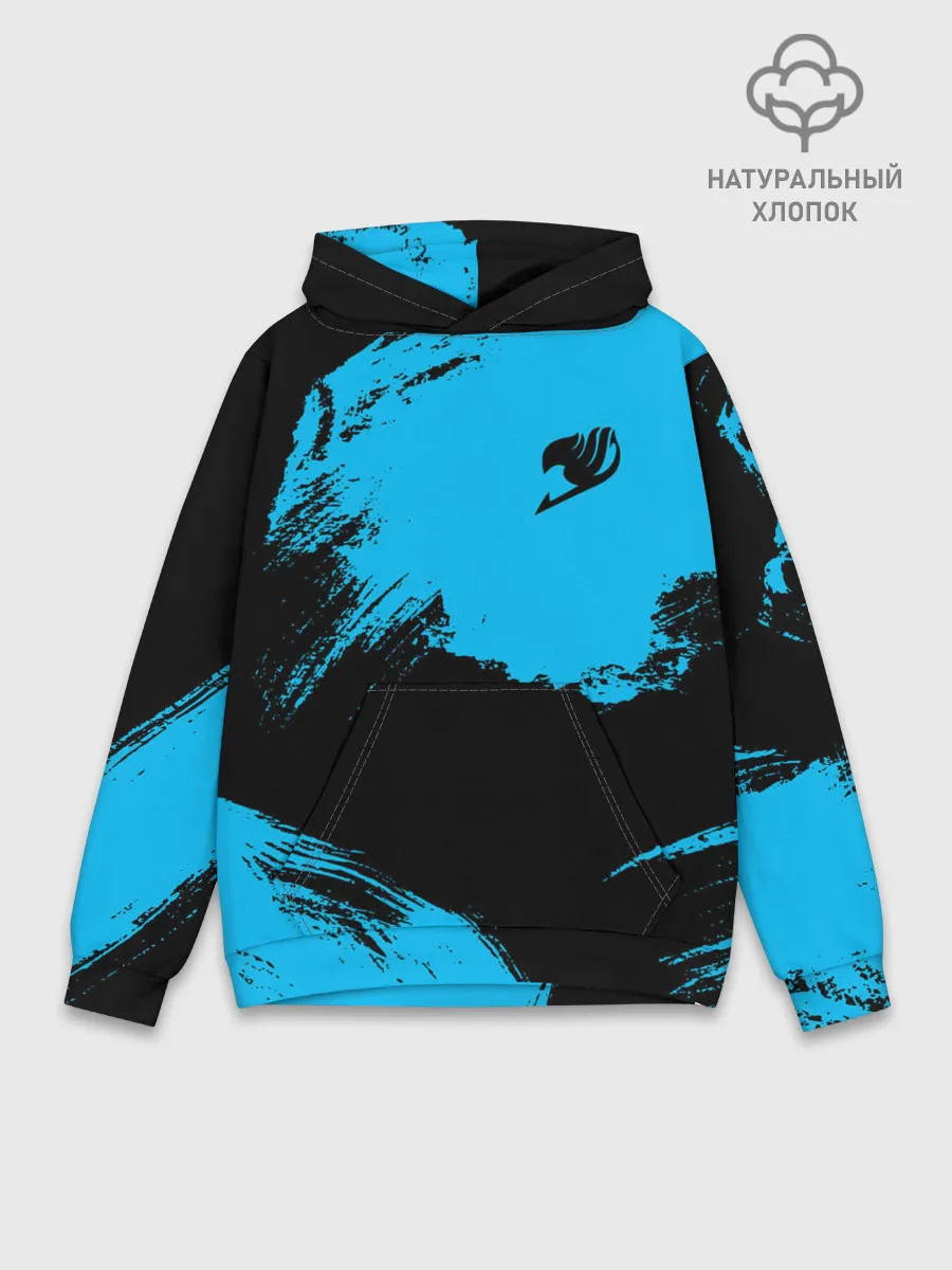 Худи мужской база хлопок / Хвост Феи синие мазки