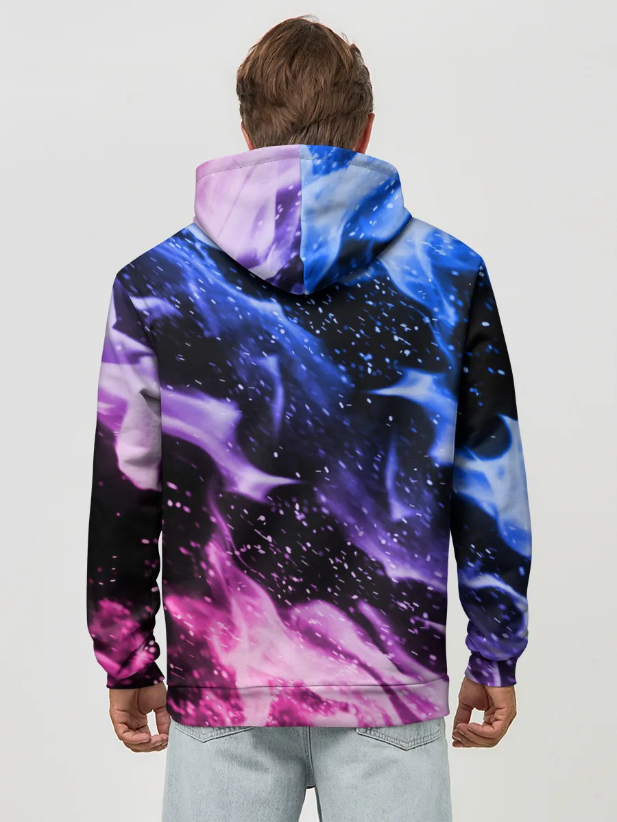 Худи мужской база хлопок / НЕОНОВЫЙ ОГОНЬ | NEON FLAME