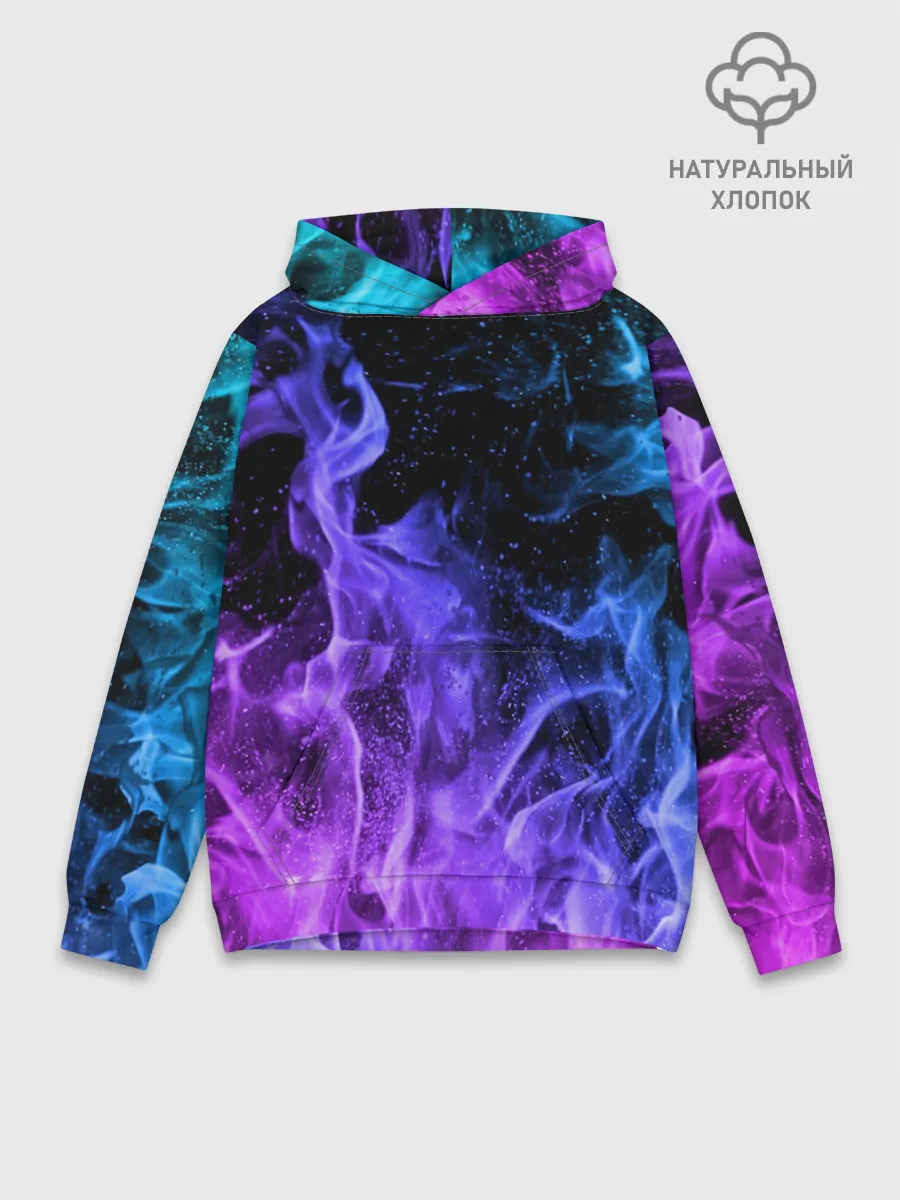 Худи мужской база хлопок / ОГОНЬ НЕОН