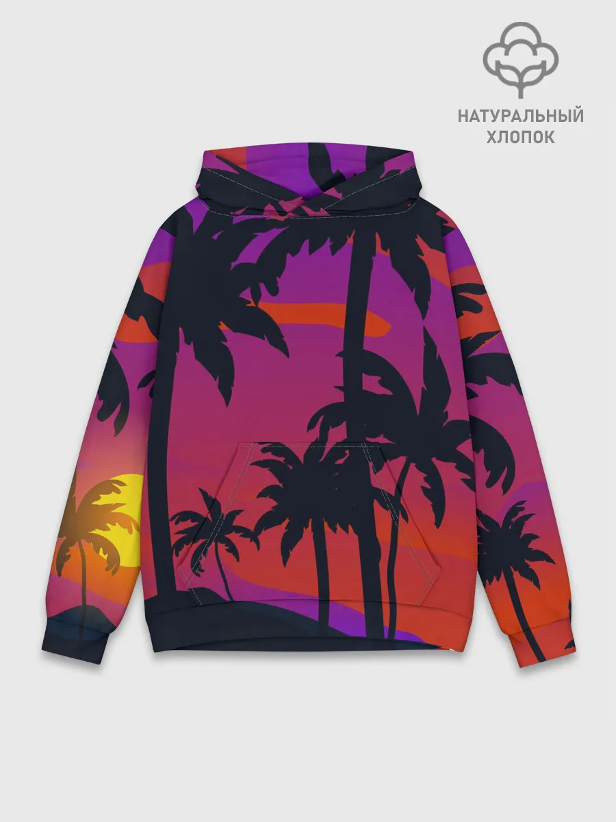 Худи мужской база хлопок / Тропический пляж