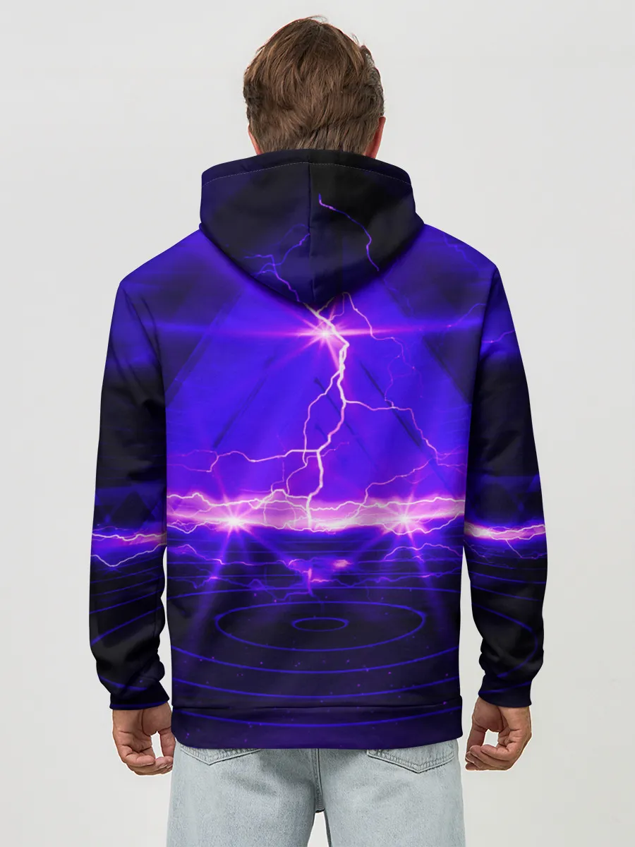 Худи мужской база хлопок / НЕОНОВЫЕ МОЛНИИ