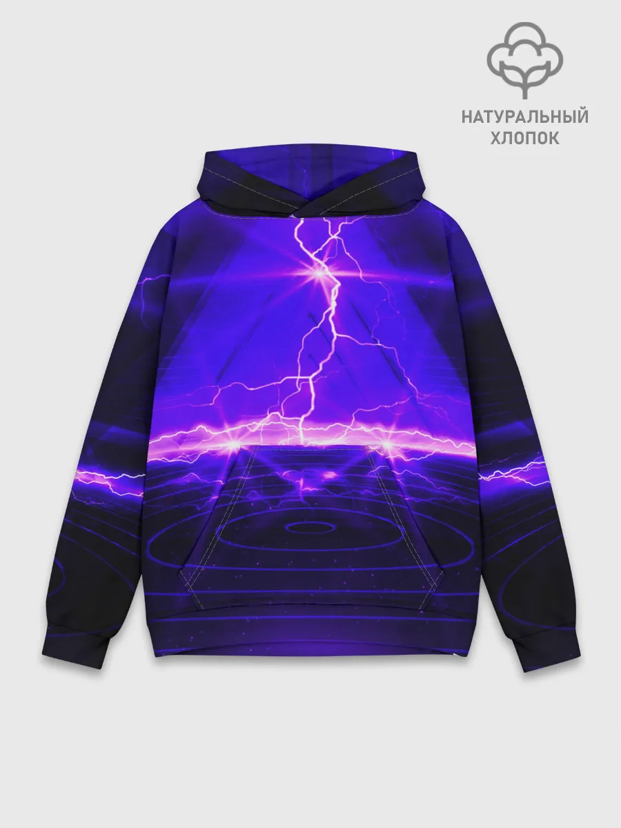 Худи мужской база хлопок / НЕОНОВЫЕ МОЛНИИ