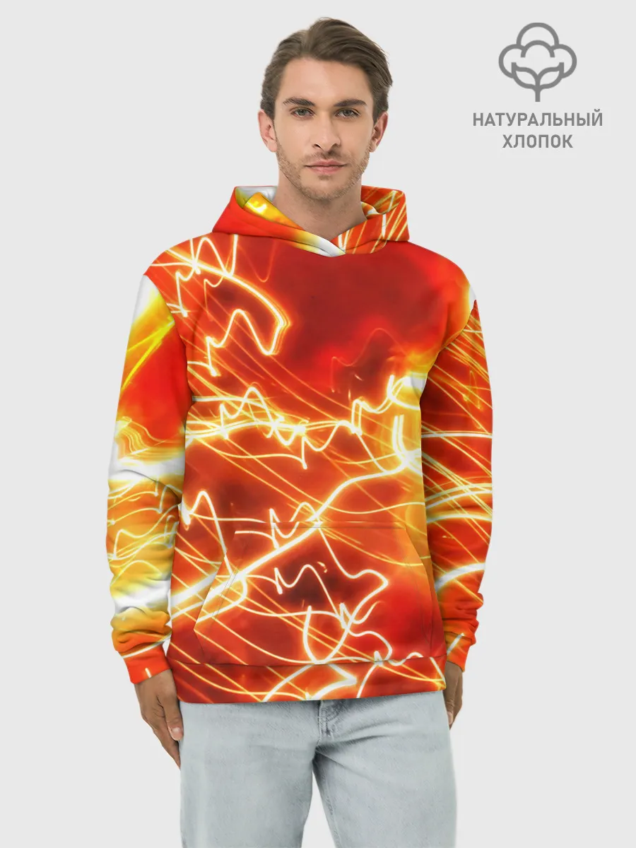 Худи мужской база хлопок / ОГНЕННАЯ МОЛНИЯ