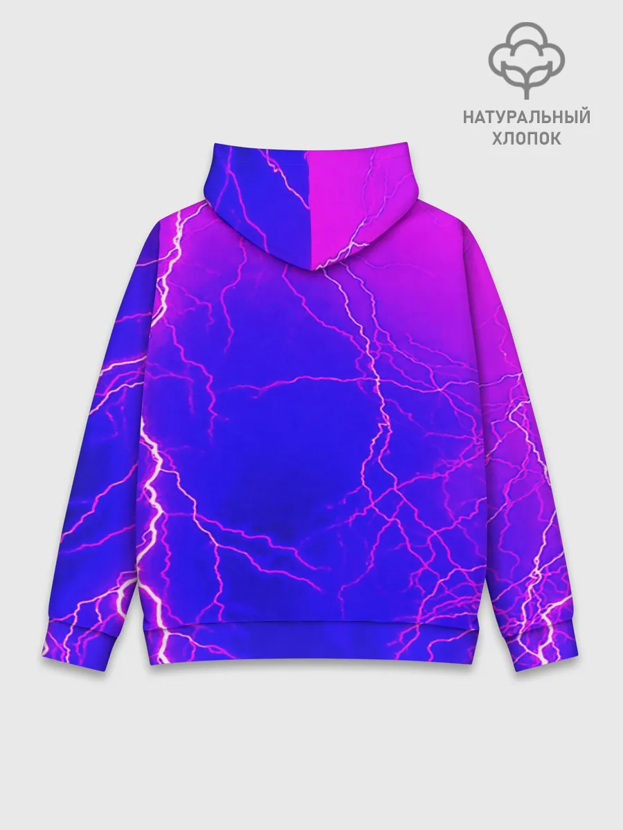 Худи мужской база хлопок / НЕОНОВАЯ МОЛНИЯ