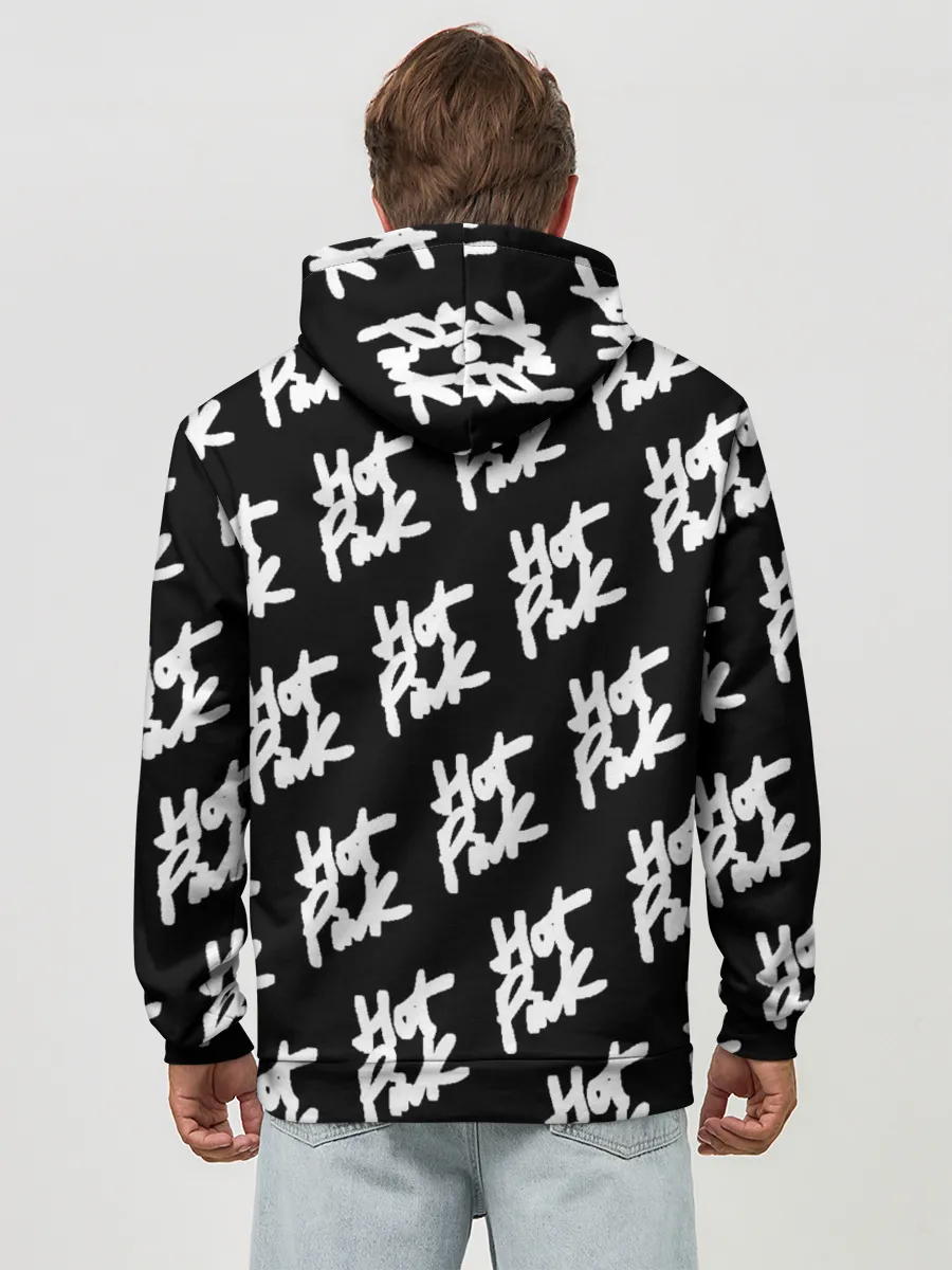 Худи мужской база хлопок / HOT PINK