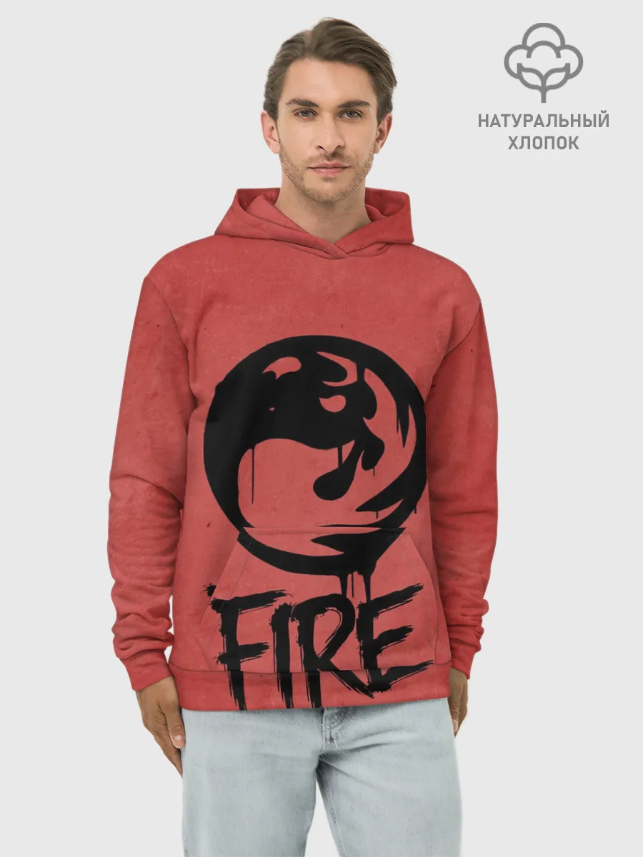 Худи мужской база хлопок / Emblems Fire