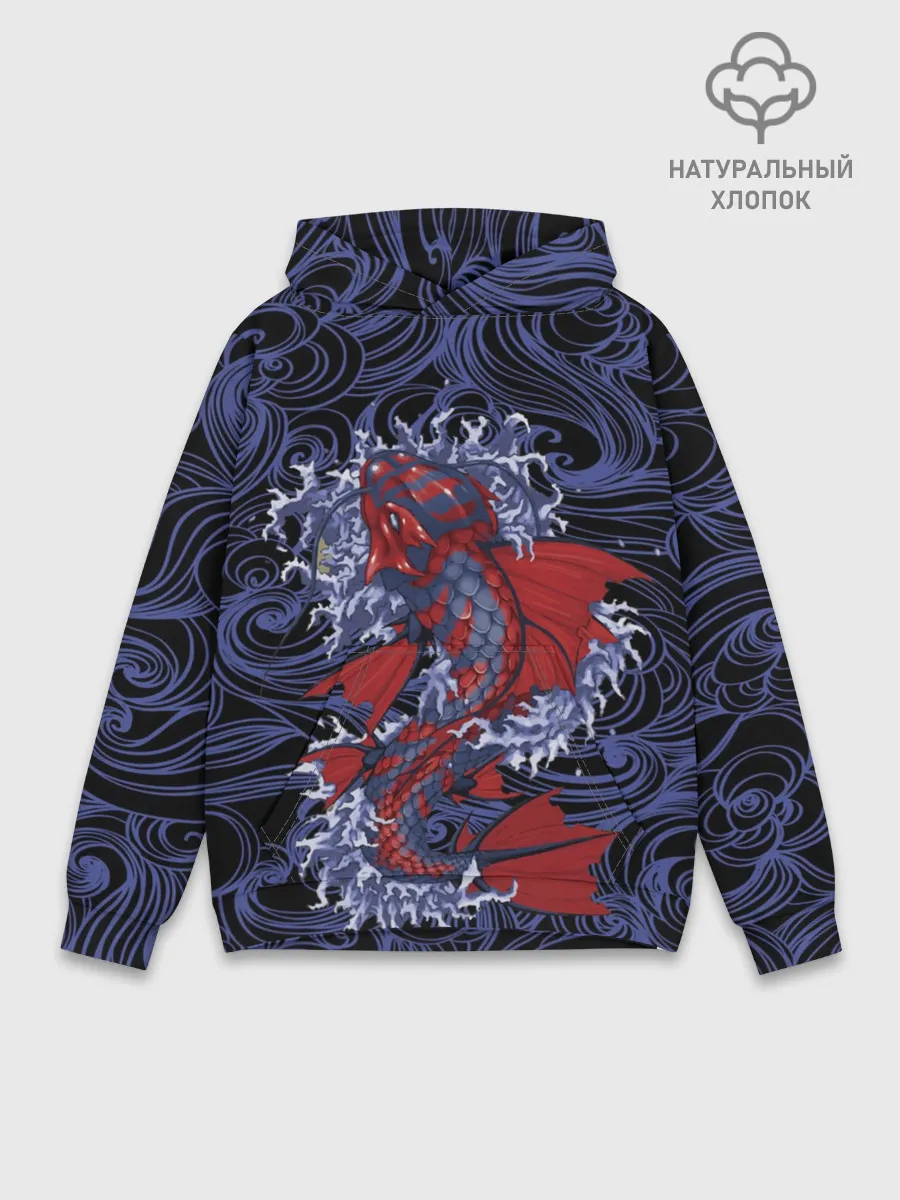 Худи мужской база хлопок / Рыба | Fish