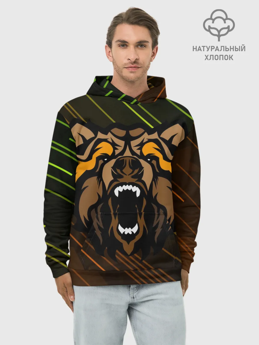 Худи мужской база хлопок / Angry Bear