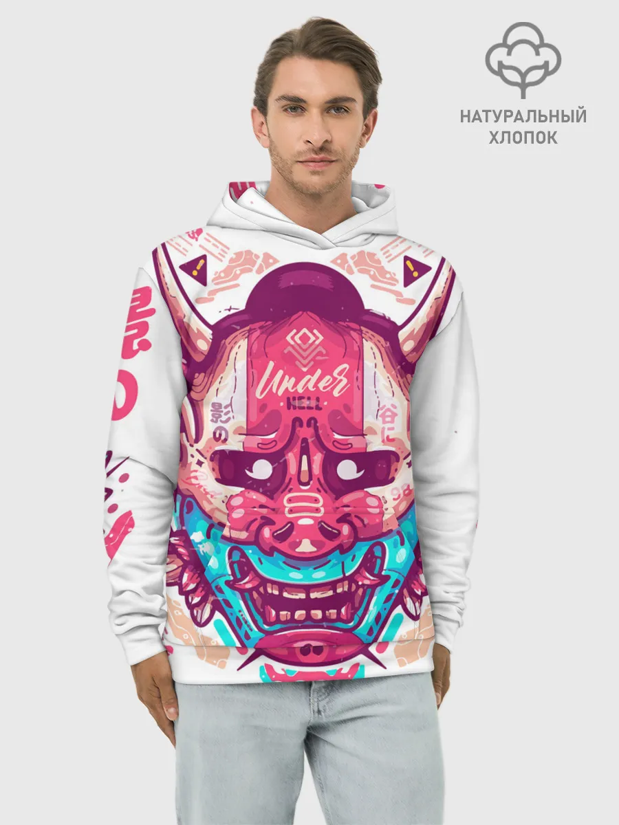 Худи мужской база хлопок / Маска Ханья светлая