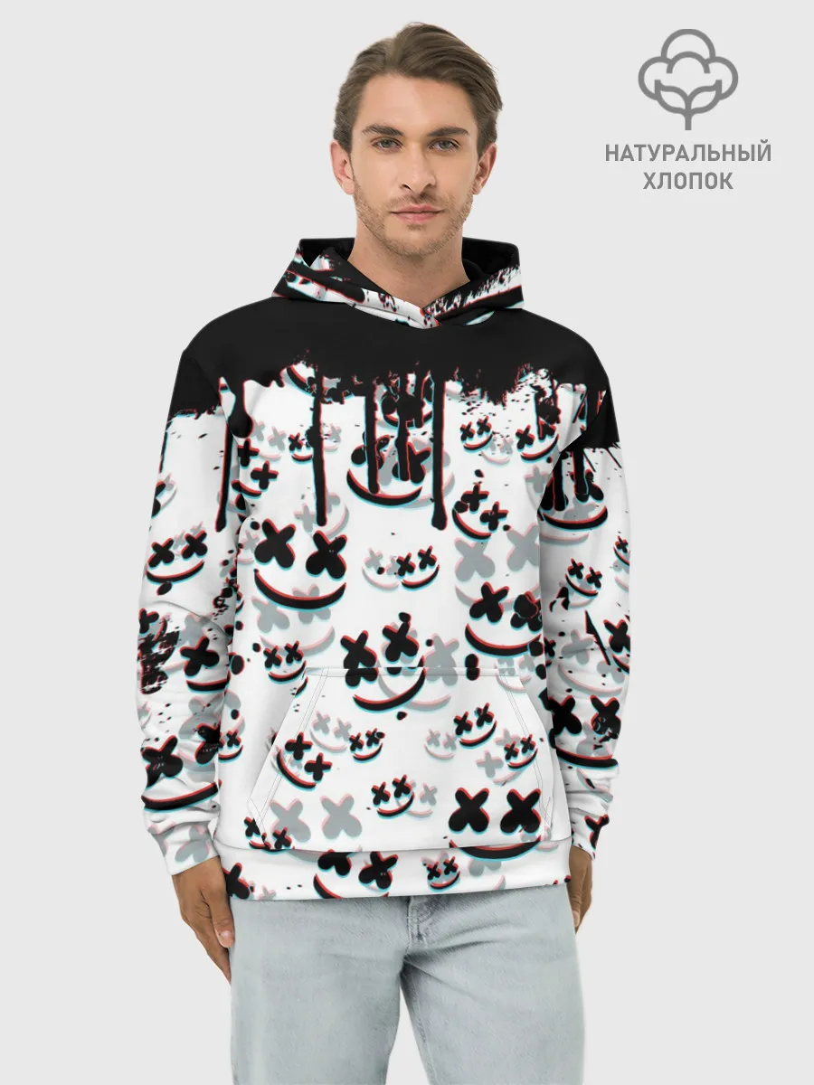 Худи мужской база хлопок / MARSHMELLO GLITCH