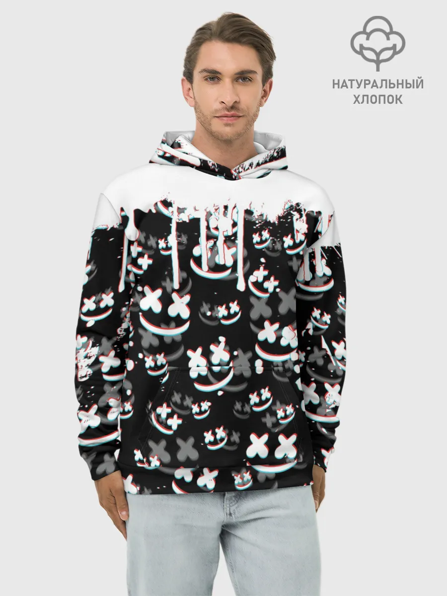 Худи мужской база хлопок / MARSHMELLO GLITCH