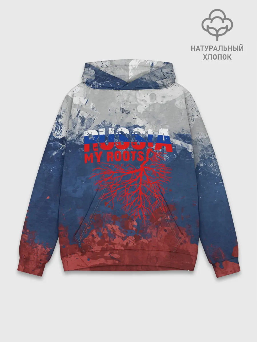 Худи мужской база хлопок / Russia my roots