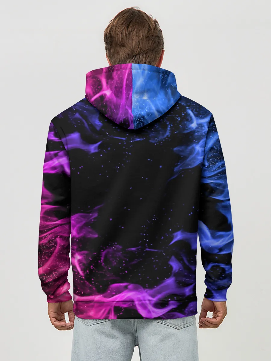 Худи мужской база хлопок / ОГОНЬ НЕОН