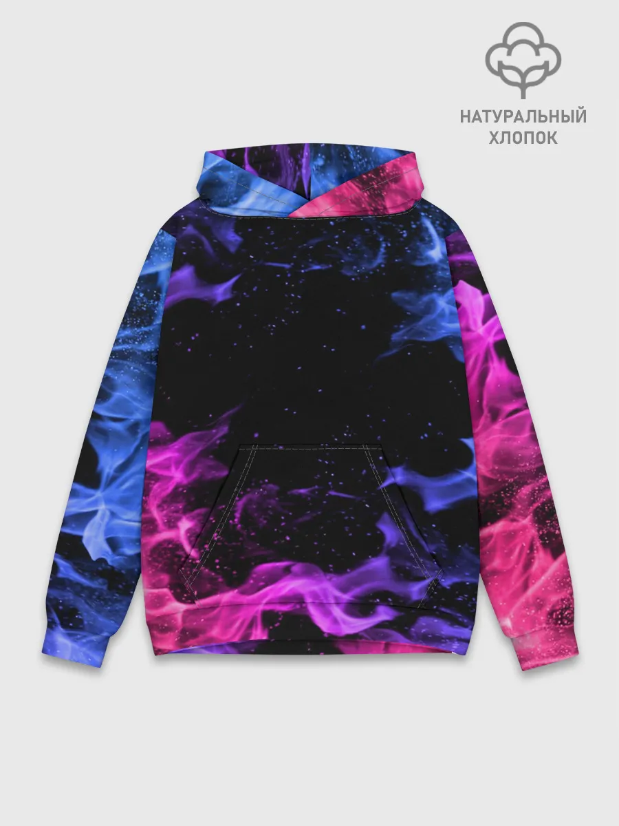 Худи мужской база хлопок / ОГОНЬ НЕОН