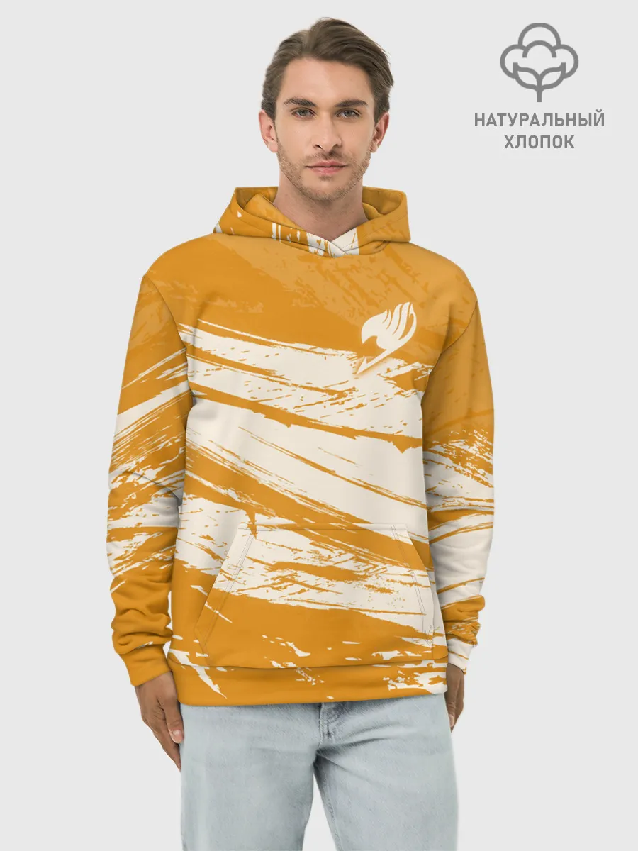 Худи мужской база хлопок / Хвост Феи оранжевые тона