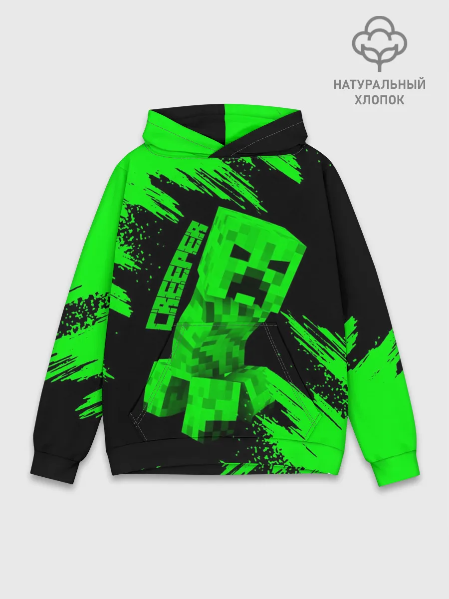Худи мужской база хлопок / MINECRAFT CREEPER