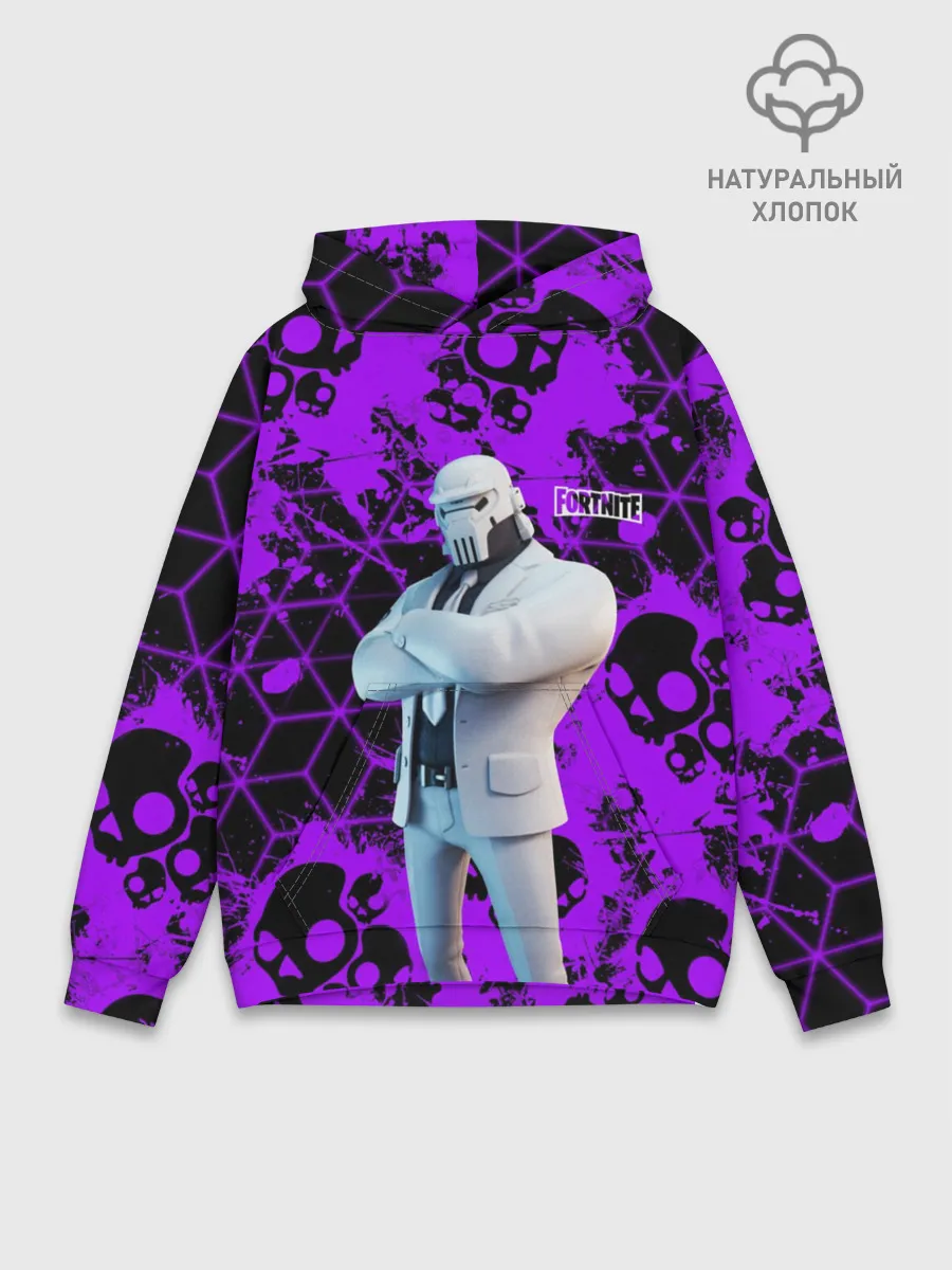 Худи мужской база хлопок / Fortnite | Skull