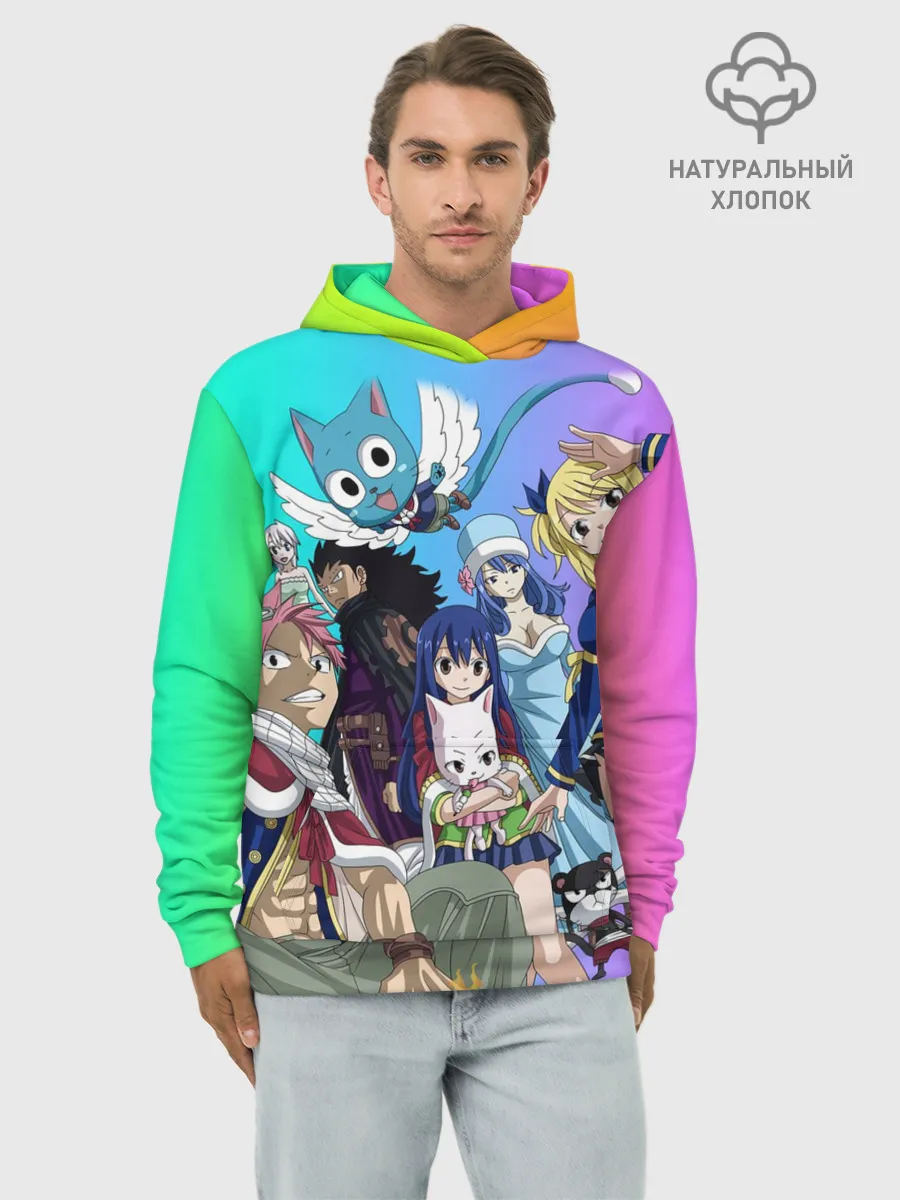 Худи мужской база хлопок / Fairy Tail rainbow
