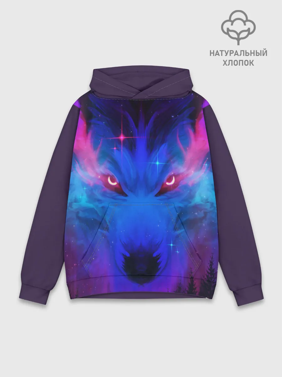 Худи мужской база хлопок / КОСМИЧЕСКИЙ ВОЛК
