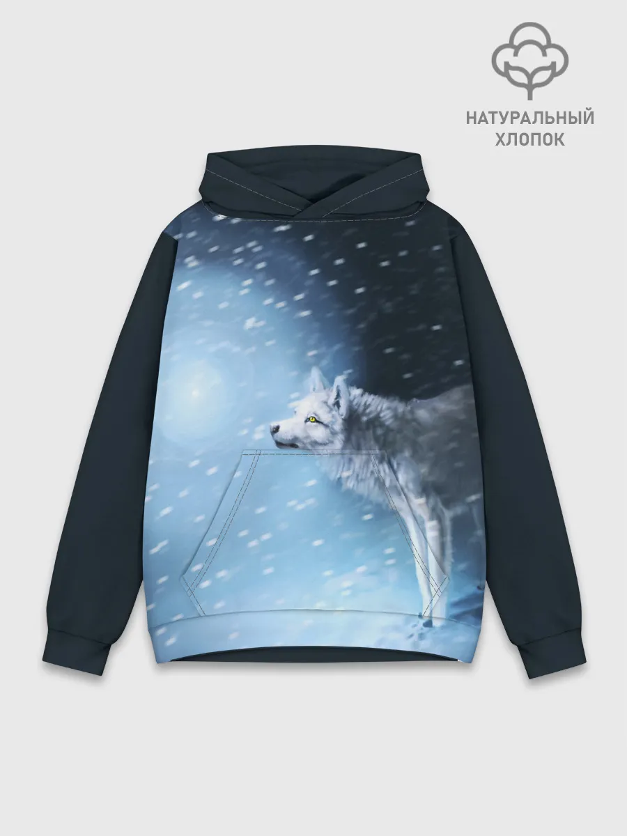 Худи мужской база хлопок / ВОЛК ЗИМА