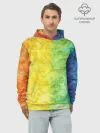 Худи мужской база хлопок / разноцветный акварель градиент