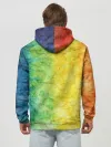 Худи мужской база хлопок / разноцветный акварель градиент