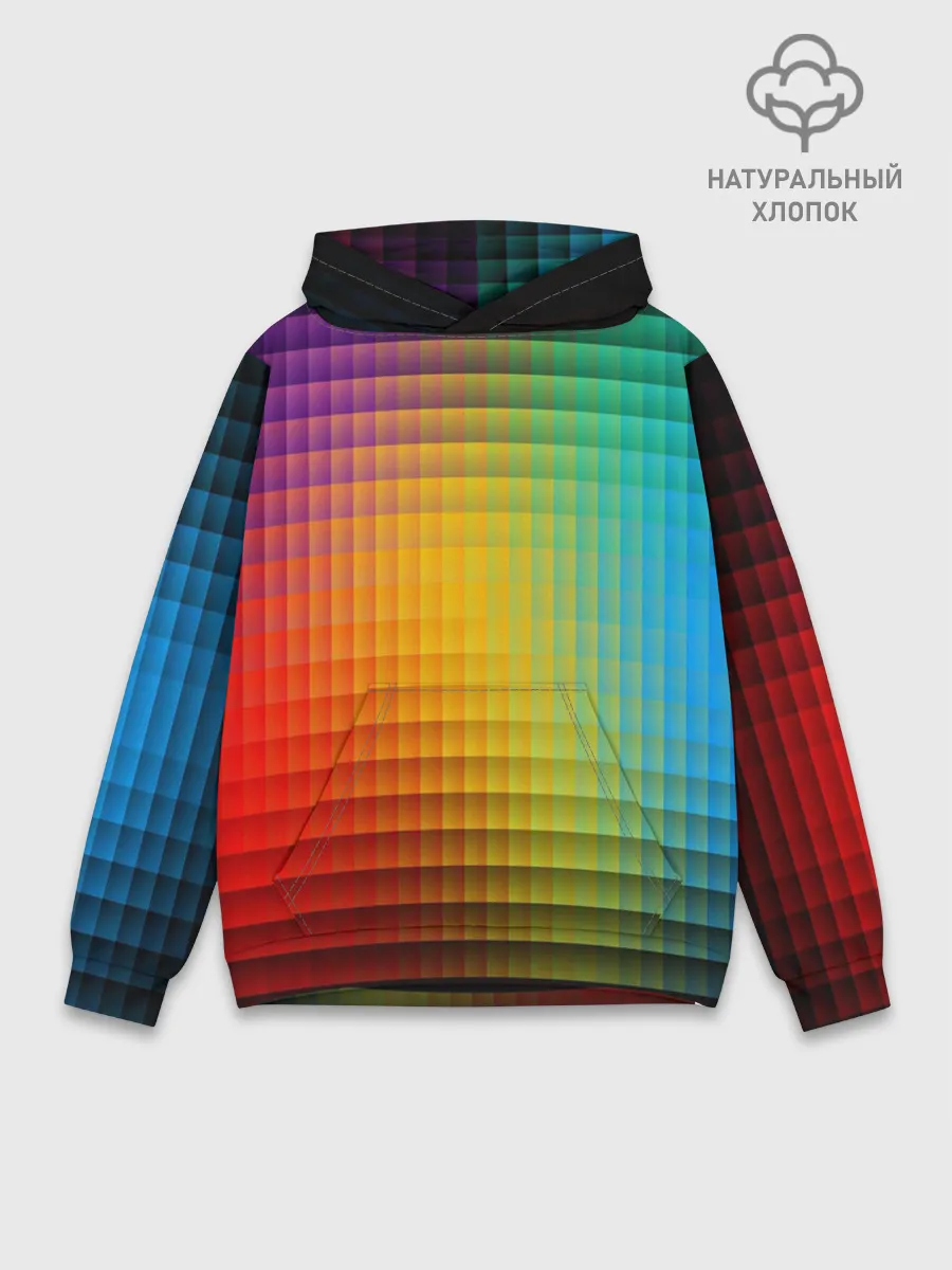 Худи мужской база хлопок / Радужный градиент