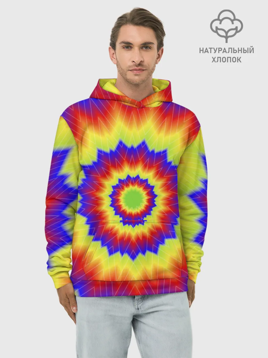 Худи мужской база хлопок / Tie-Dye