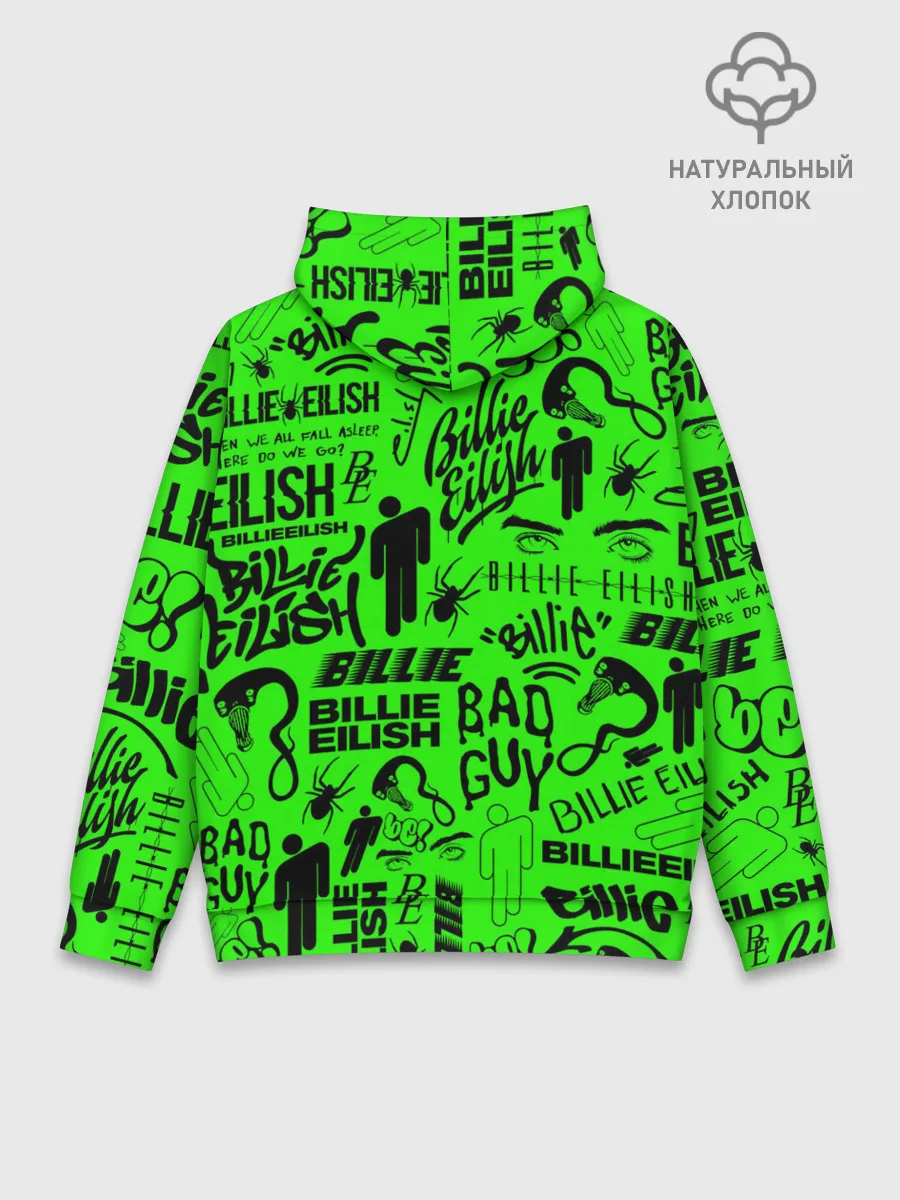Худи мужской база хлопок / BILLIE EILISH | БИЛЛИ АЙЛИШ LOGOBOMBING
