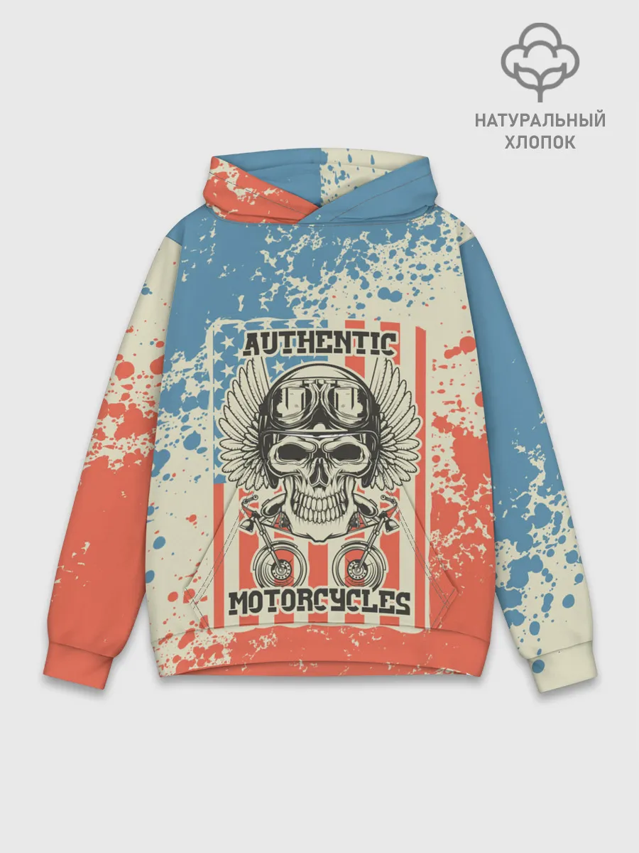 Худи мужской база хлопок / Authentic Motorcycle