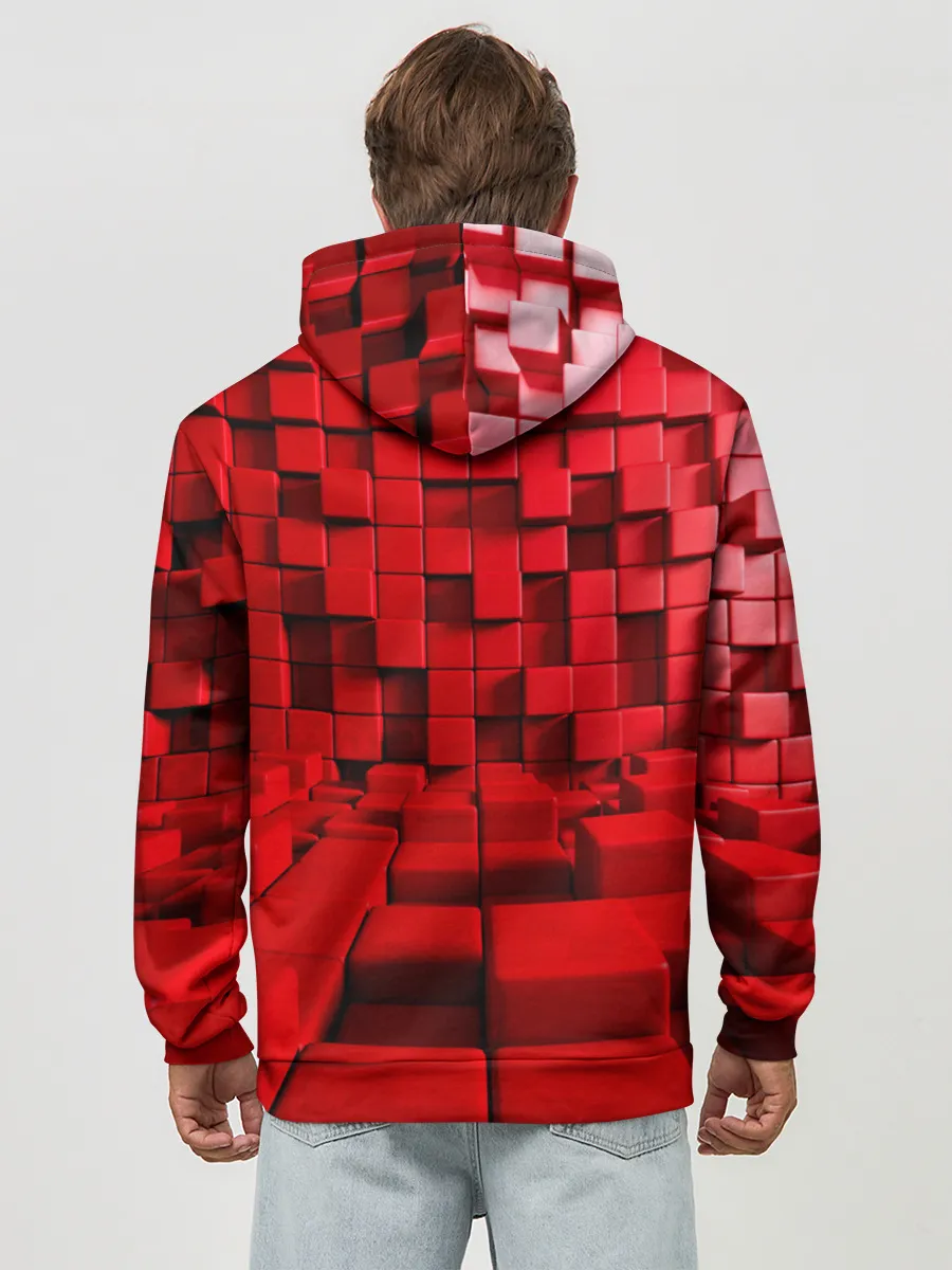 Худи мужской база хлопок / 3D кубики