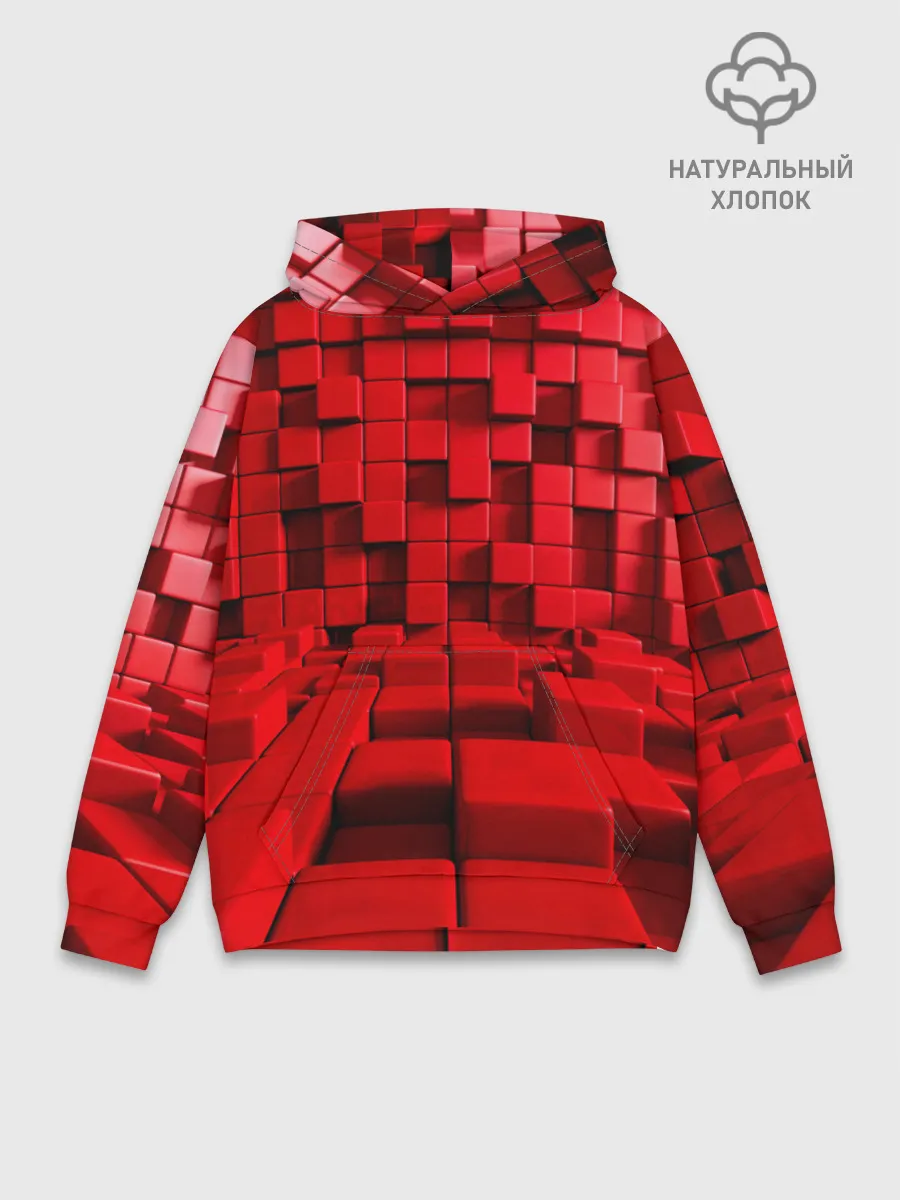 Худи мужской база хлопок / 3D кубики