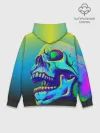 Худи мужской база хлопок / Neon skull