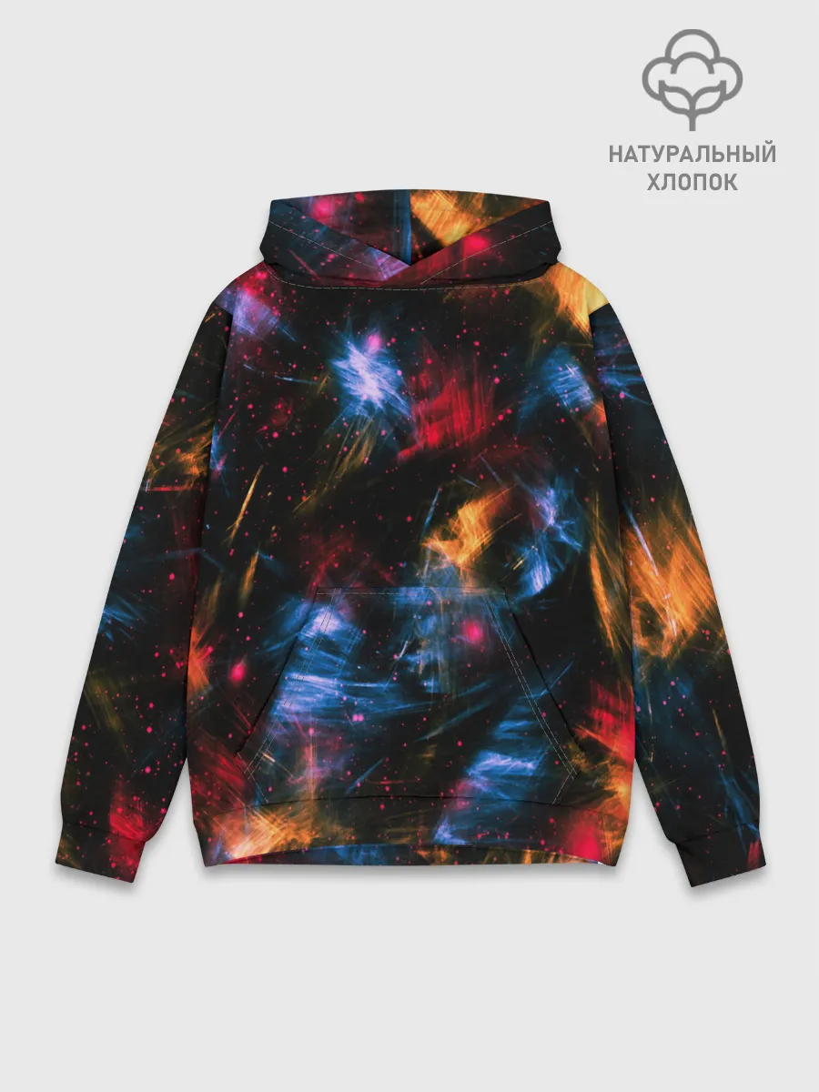 Худи мужской база хлопок / КОСМИЧЕСКИЕ ВОЛНЫ