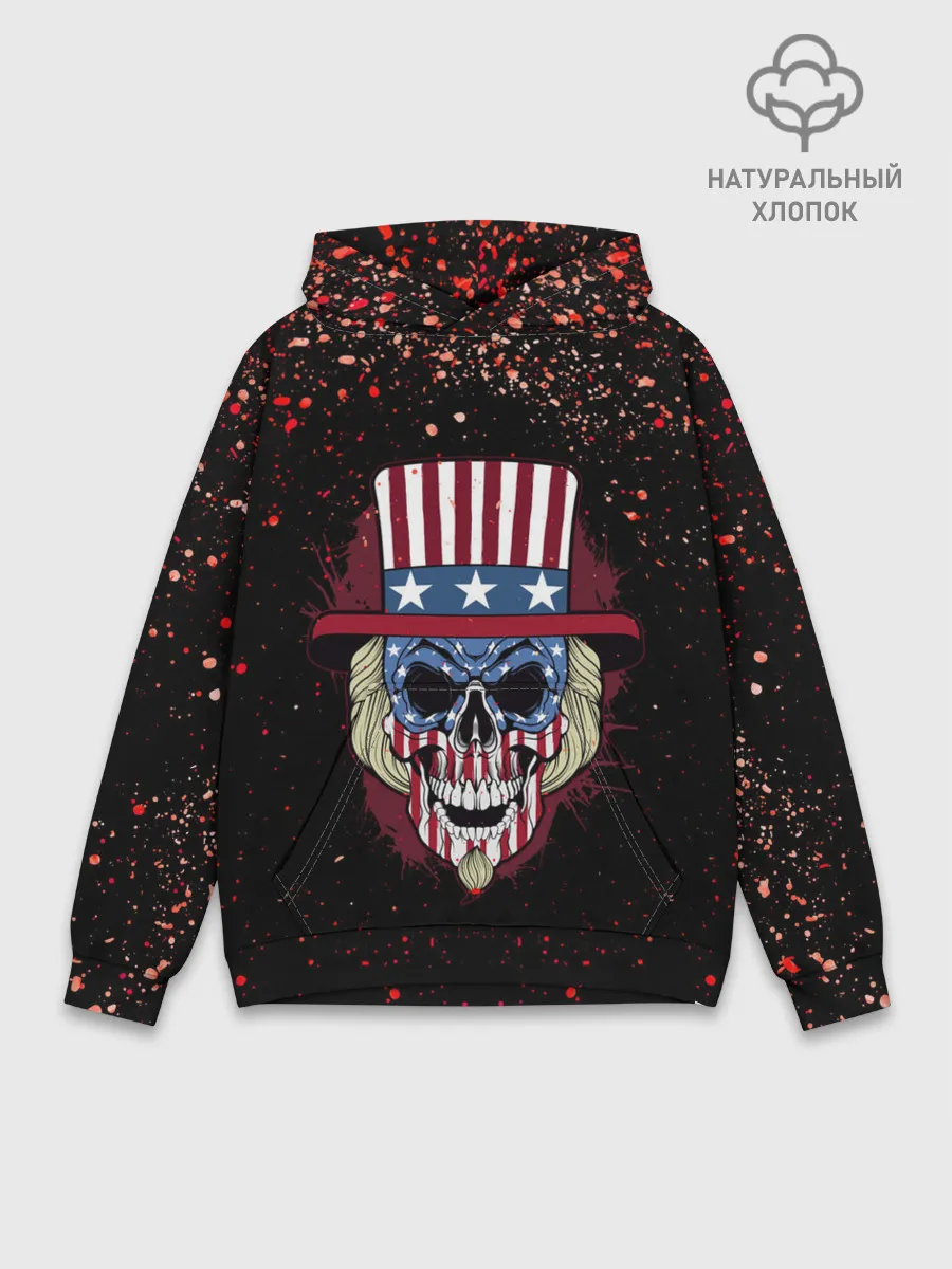 Худи мужской база хлопок / Американский череп | American Skull